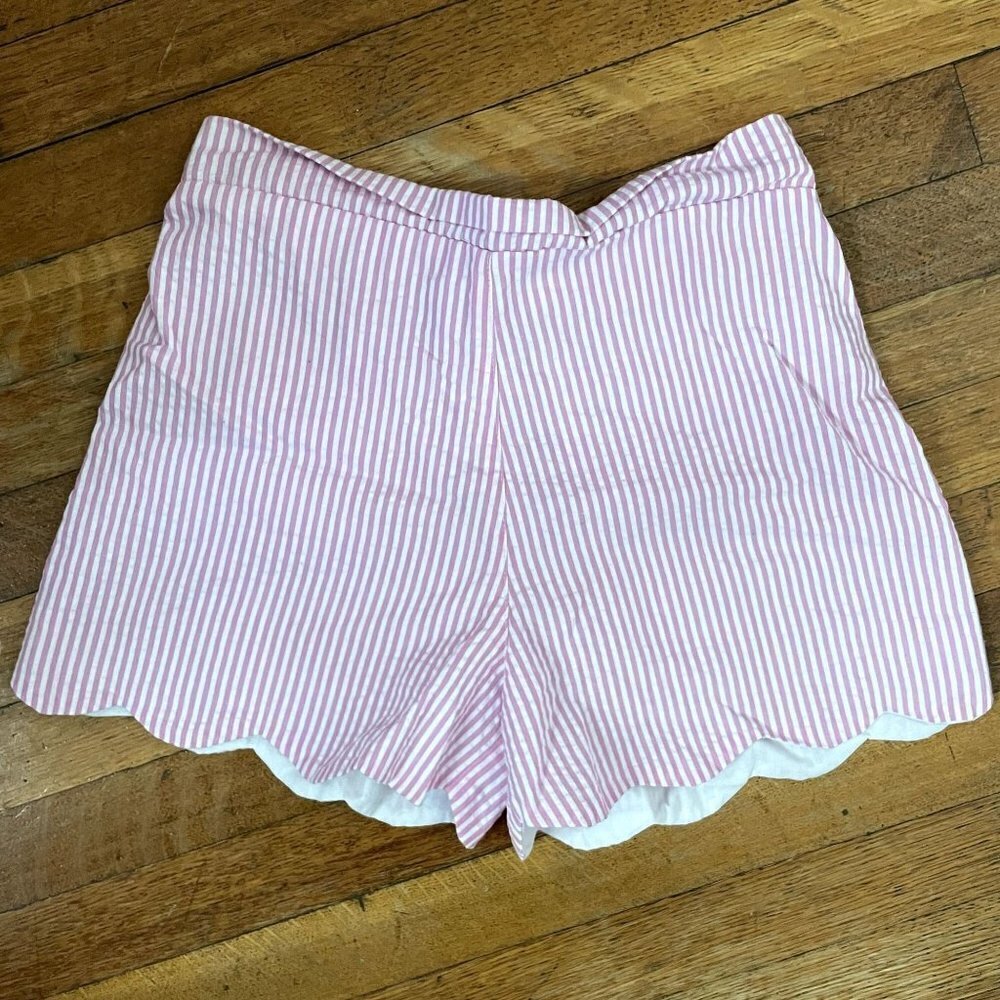 Counting Daisies pink white striped scalloped edges cotton summer size medium